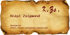 Knipl Zsigmond névjegykártya